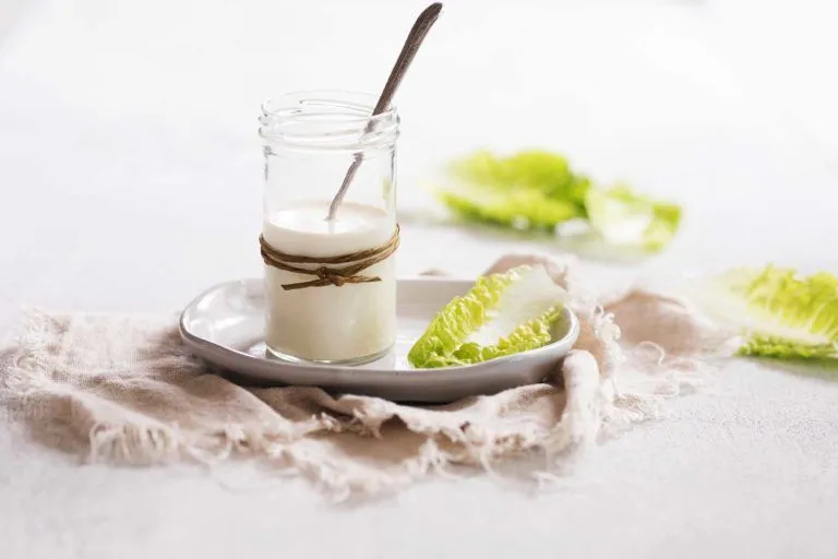 is caesar dressing healthy Salad with Roasted Chickpea Croutons Healthy Caesar dressing