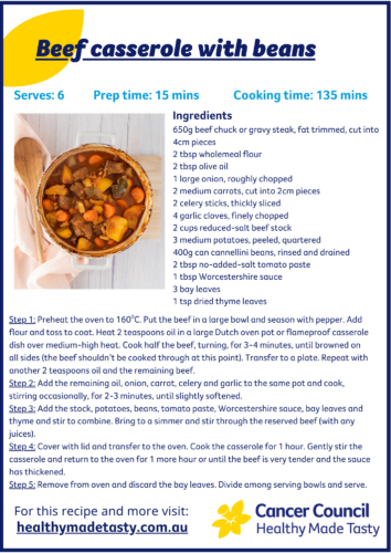 Beef and bean casserole recipe
