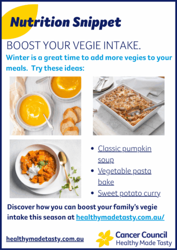 Boost your vegie intake nutrition snippet