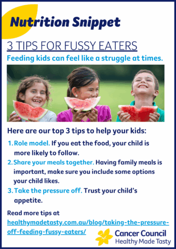 Feeding fussy eaters Nutrition Snippet