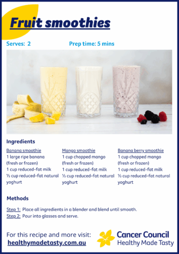 Fruit smoothie recipe snippet