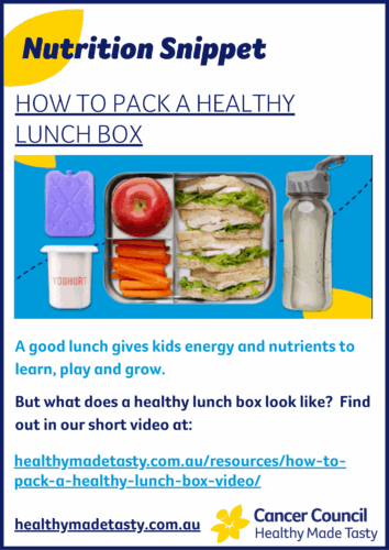 How to pack a healthy lunch box video Nutrition Snippet