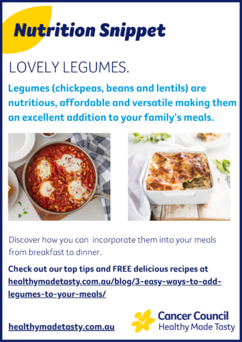Lovely legumes nutrition snippet
