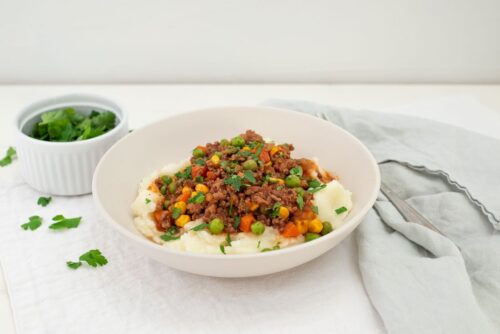 Savoury mince in bowl