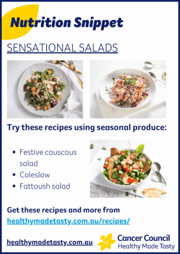 Sensational salads nutrition snippet