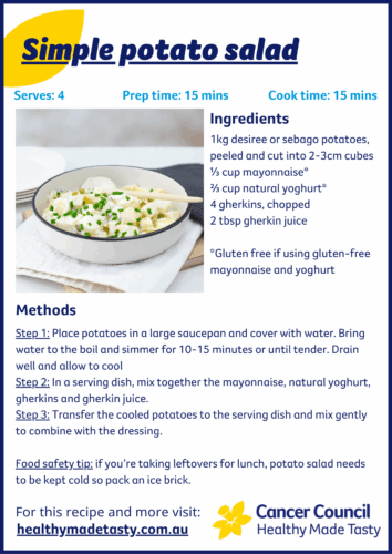 Potato salad recipe snippet
