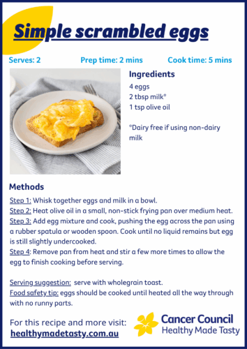 Simple scrambled eggs recipe snippet