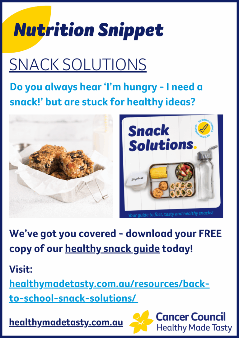 Snack solutions Nutrition Snippet