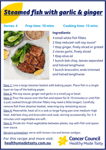 Steam fish with garlic and ginger recipe