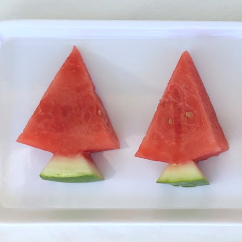 Christmas trees made from watermelon