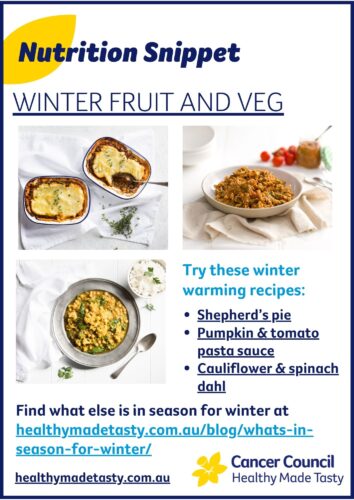 Winter fruit and veg nutrition snippet