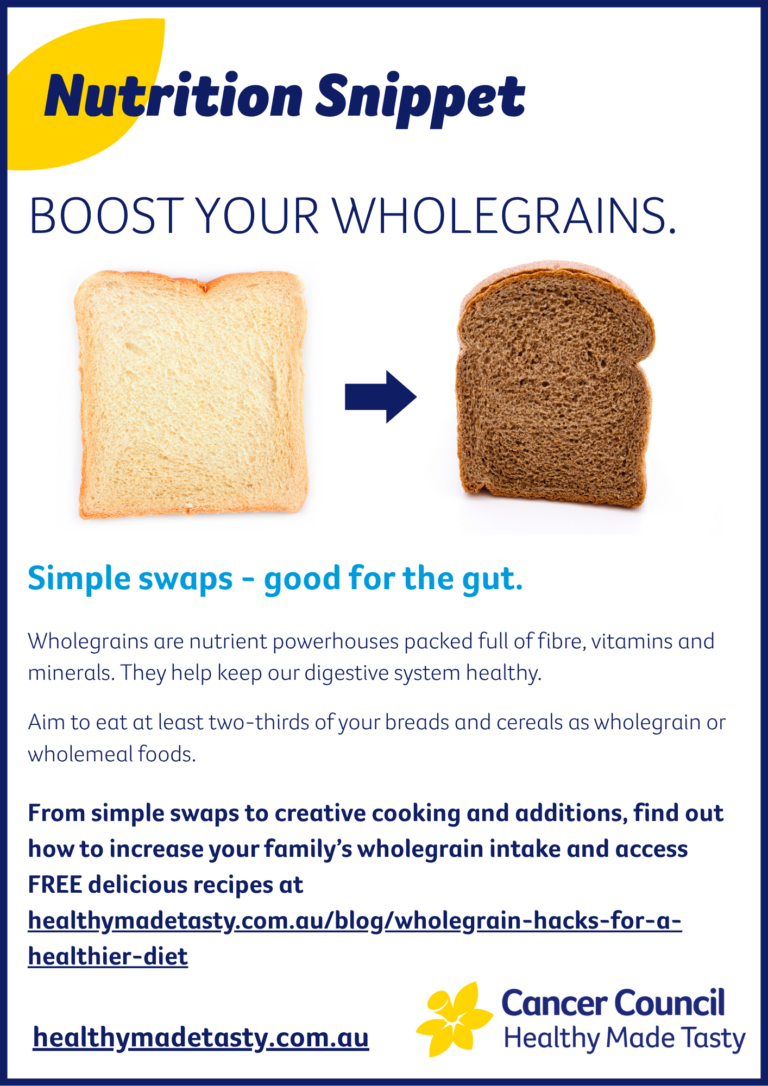 Boost your wholegrains nutrition snippet