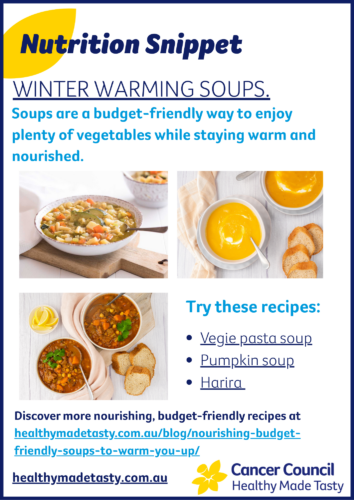 Winter warming soups - Nutrition Snippet
